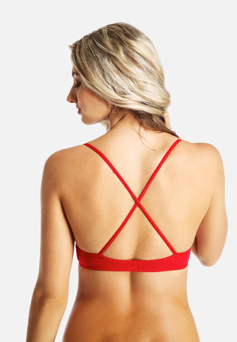 Cotton Spandex Jersey CrossBack Bra Red American Apparel Bralettes