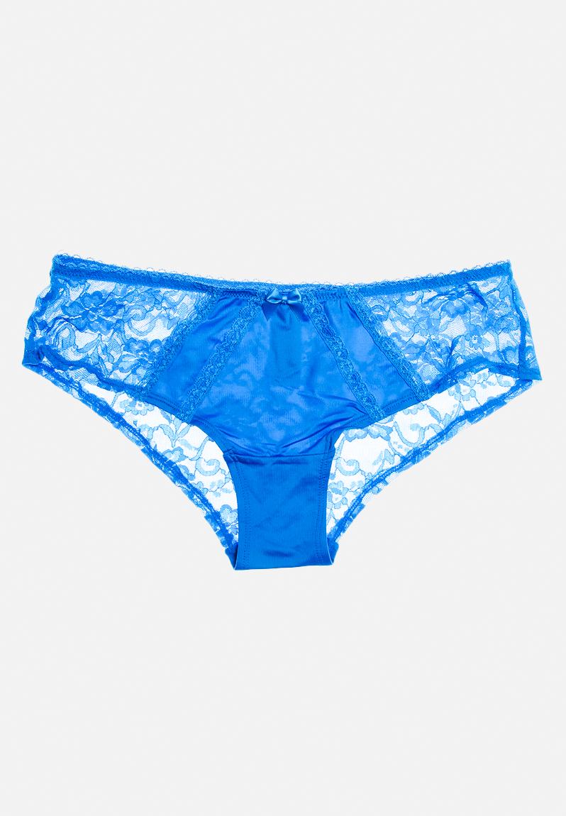 Kinsley Micro Lace 2Pk Cheeky - Blue/White Marie Meili Panties ...